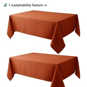 TWO Rust Fabric Tablecloth Size 60”x108” New